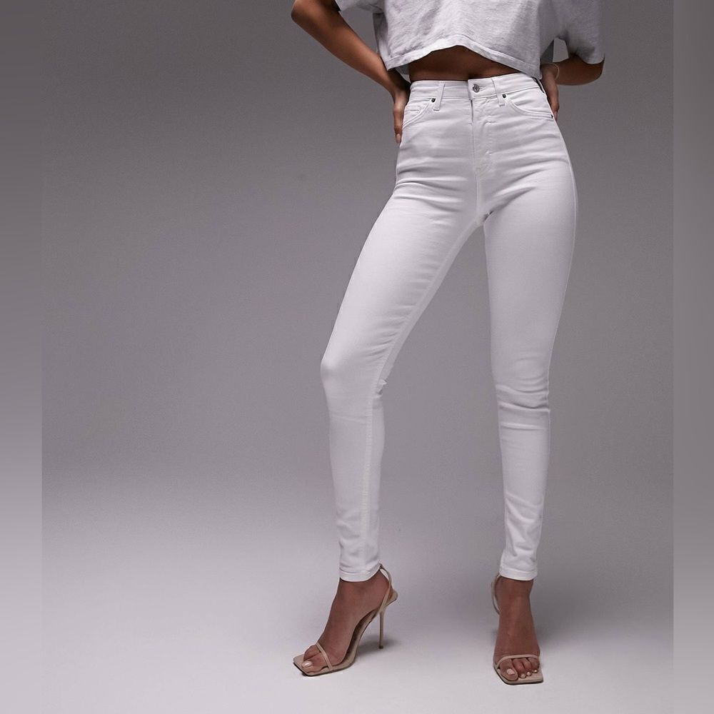 Topshop White Jamie High Rise Skinny Jeans Women's Size w25